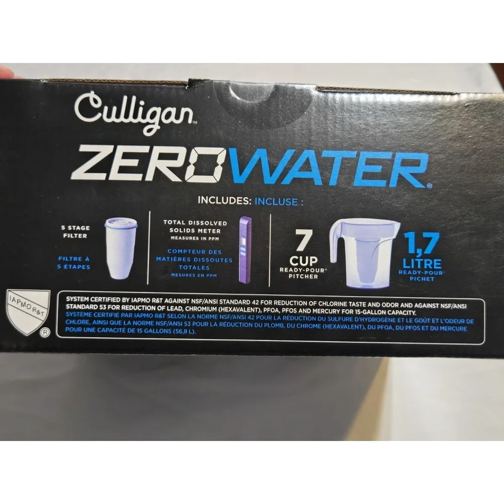 Culligan Zerowater 7-Cup - 1.7 Liter Water Pitcher - Filtration With Tester. NIB